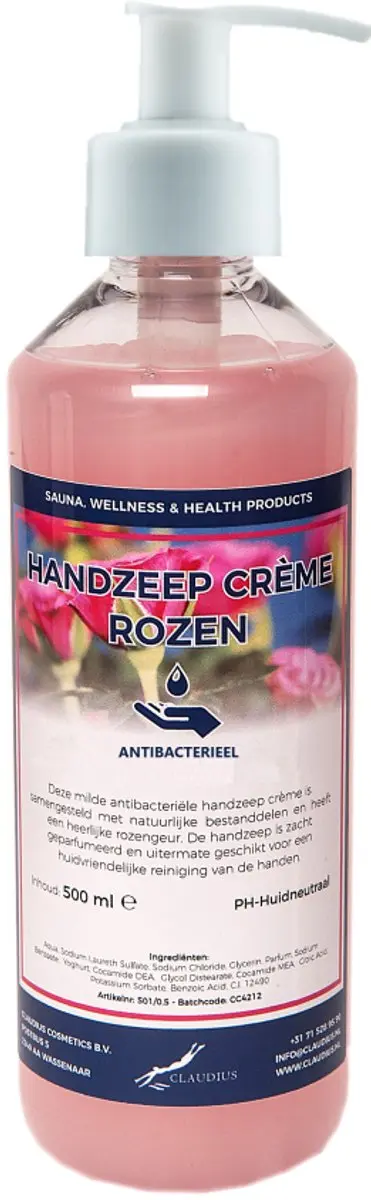 Splashbox Cosmetics Handzeep Crème Rozen 500ml