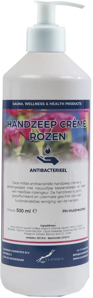 Splashbox Cosmetics Handzeep Crème Rozen 500ml