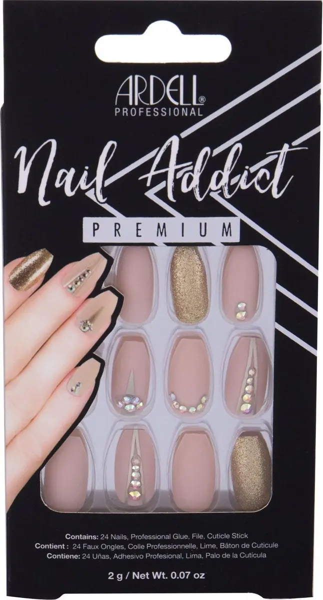 Ardell Nail Addict Nude Jeweled False Nails