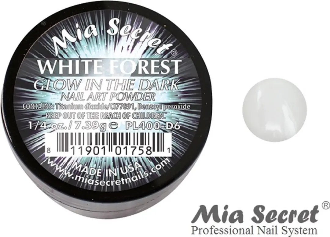 Mia Secret Glow in the Dark Acrylpoeder White Forest 7.5ml
