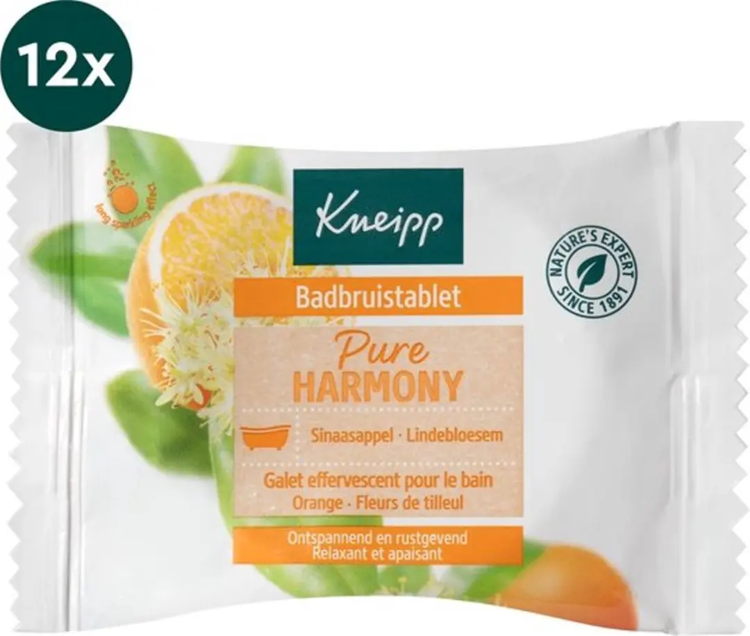 Kneipp Badbruistabletten - 240g (3x80g) - Lindebloesem/Eucalyptus/Lavendel/Sparkeling/Sinasappel-Lindebloesem