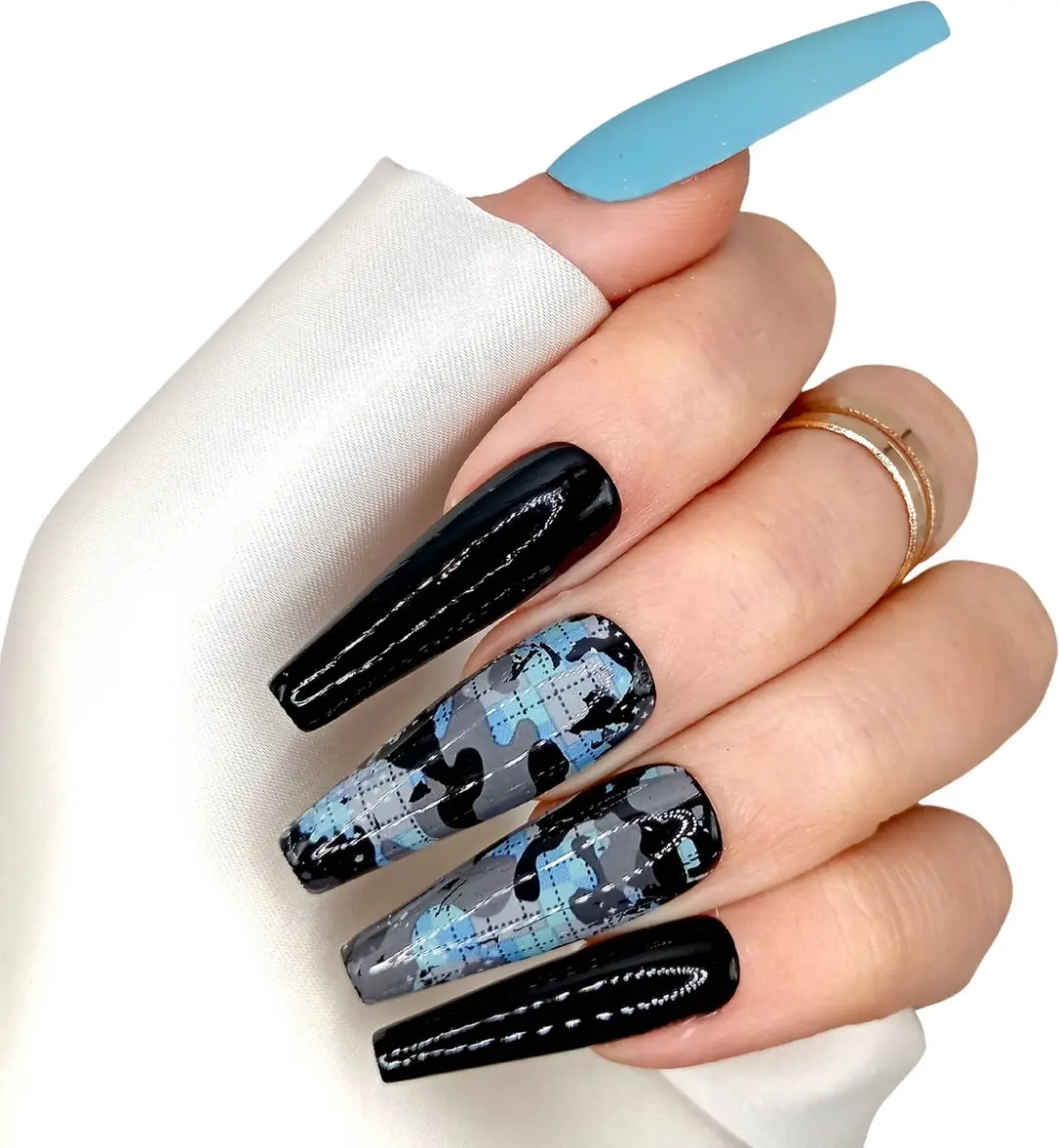 SD Press on Nails B-194 XL Coffin Nagels