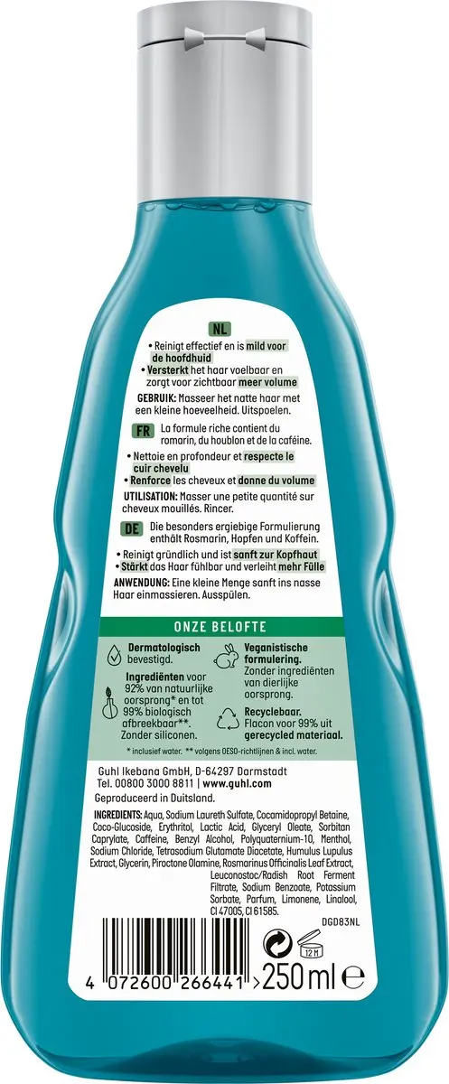 Guhl Shampoo Man Vol & Sterk 250ml