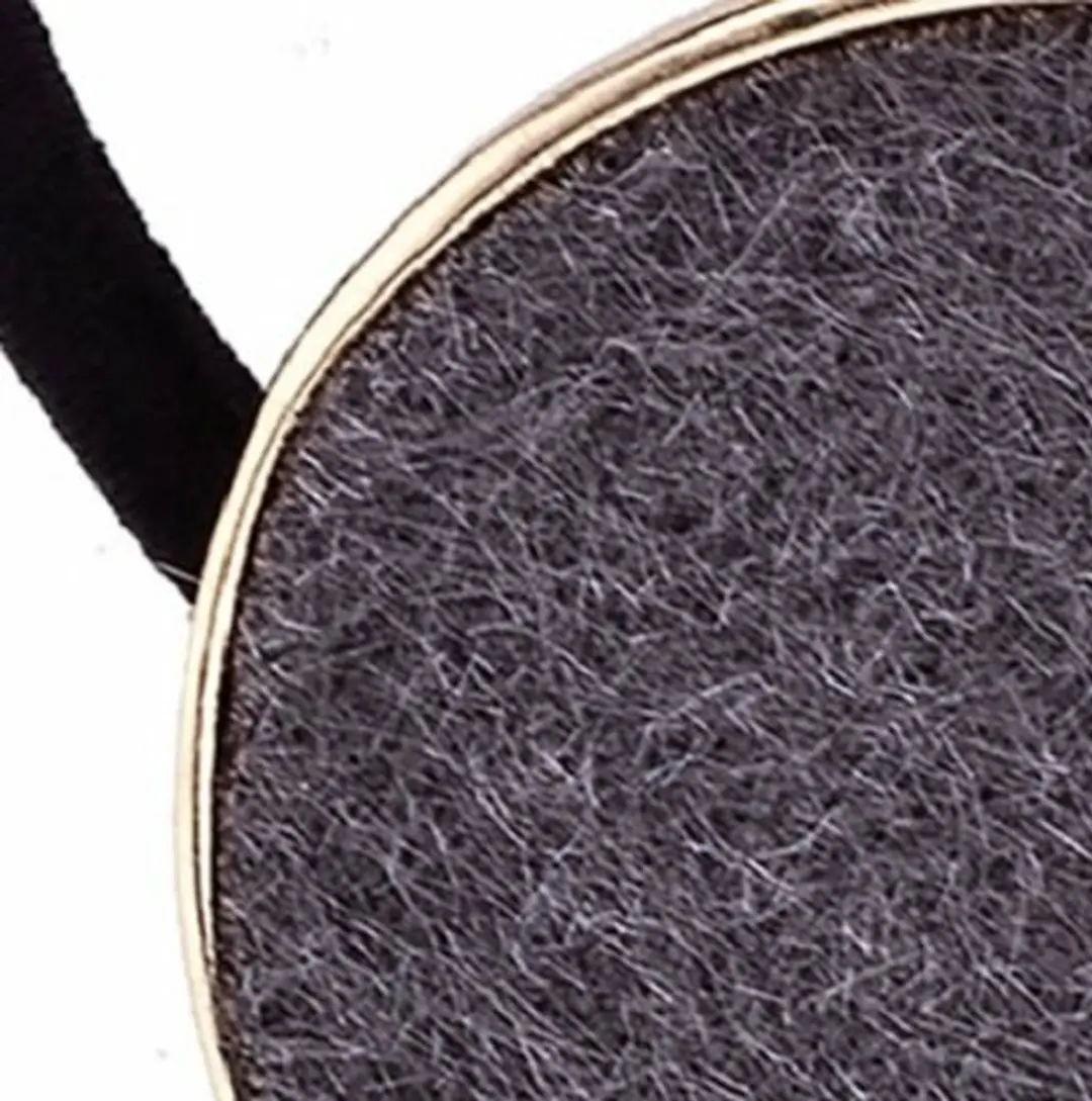 Haarsoires Haarelastiek Cirkel 3cm - Metaal & Vilt Grijs Goud