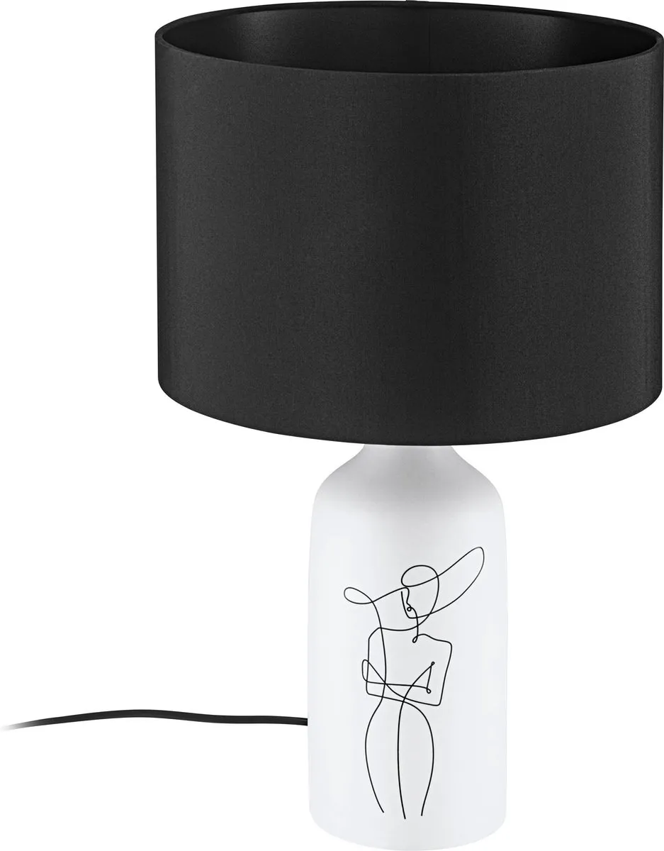 Eglo Vinoza Tafellamp E27 - Keramiek - Ø30cm - Zwart/Wit