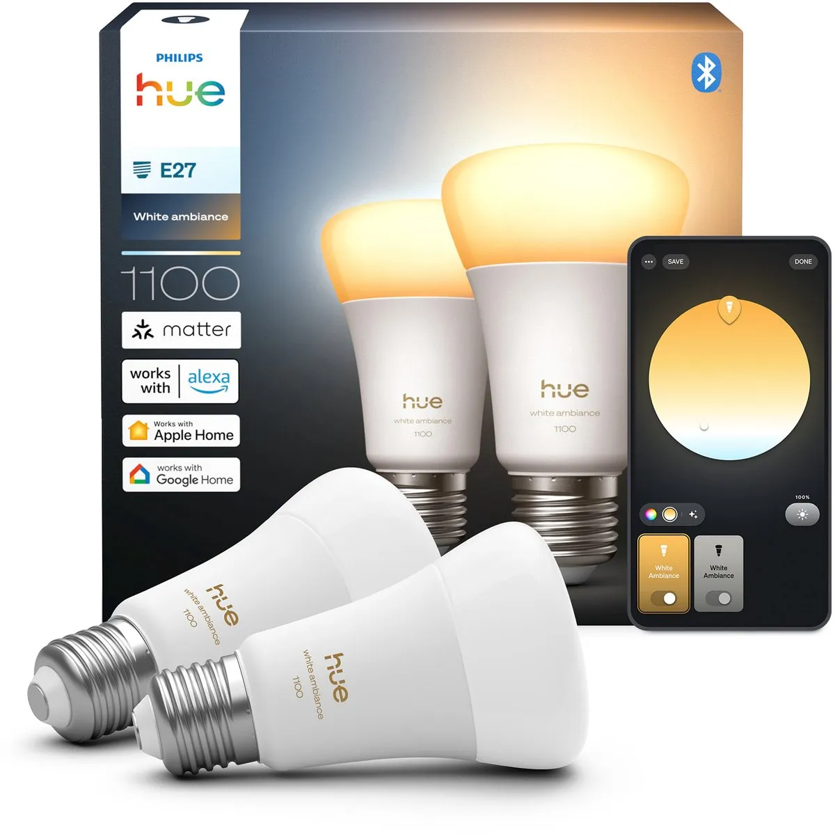 Philips Hue Slimme LED A67 E27 - 2-pack - 8.1W - Mat - 4000K