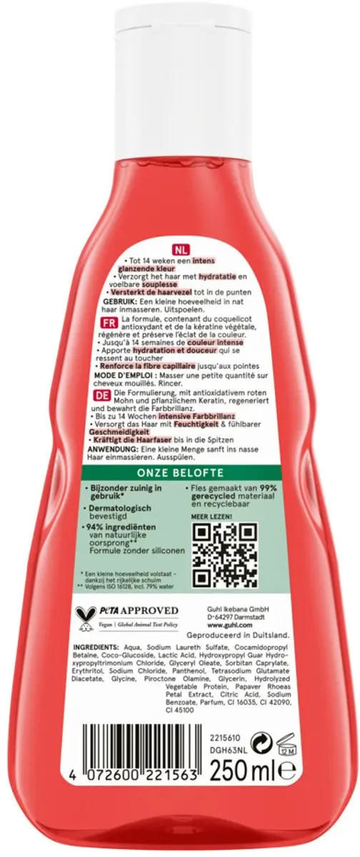 Guhl Shampoo Kleur Bescherming & Verzorging 4x250ml