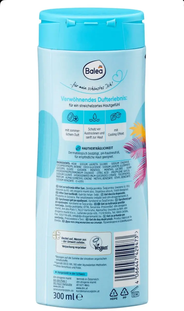 Balea After Sun Douchegel 300ml - 2 Stuks
