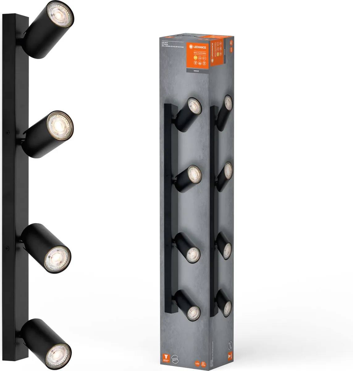 LEDVANCE LED Spot Octagon GU10 4x3,4W - 920lm - Zwart