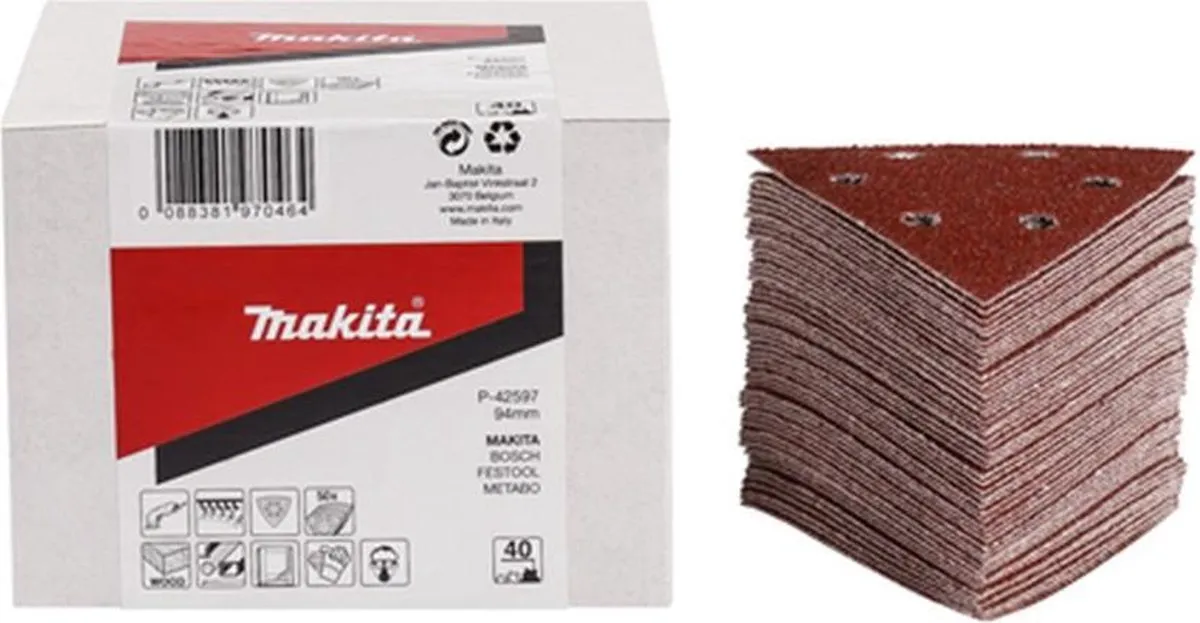 Makita P-42612 Schuurvel 3-k K80 - Rood