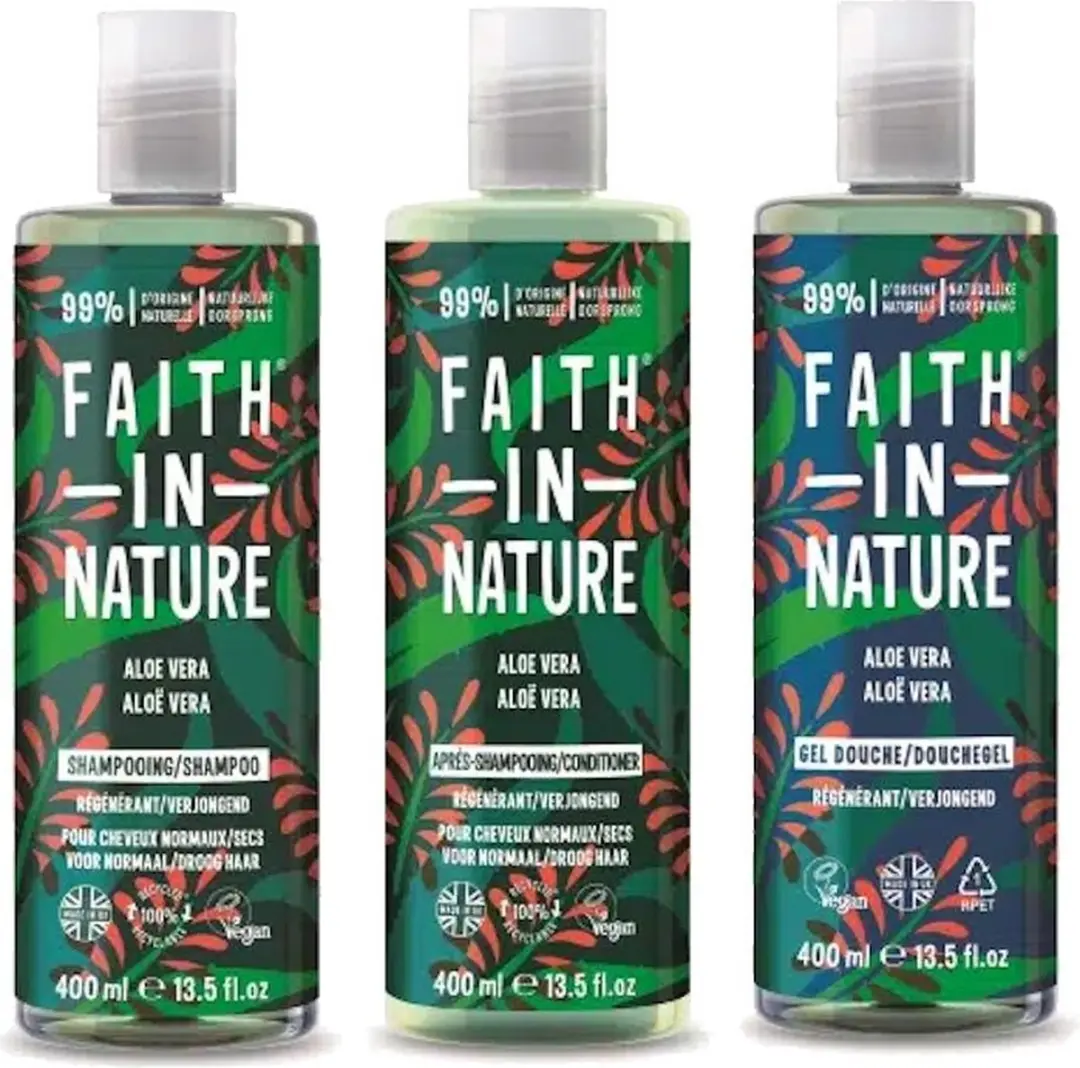 Faith In Nature Aloe Vera Shampoo Conditioner Body Wash 3x400ml