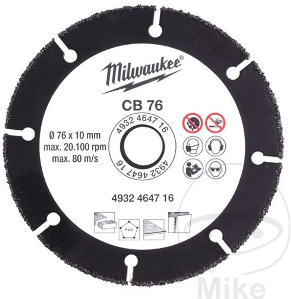 Milwaukee Hardmetalen Mes CB 76mm - 10mm As - Hout - afbeelding 2 van 2