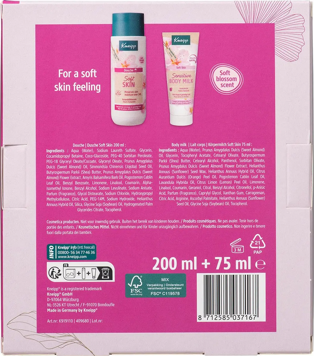 Kneipp Soft Skin Moments Geschenkset - Douchegel + Bodylotion 275ml