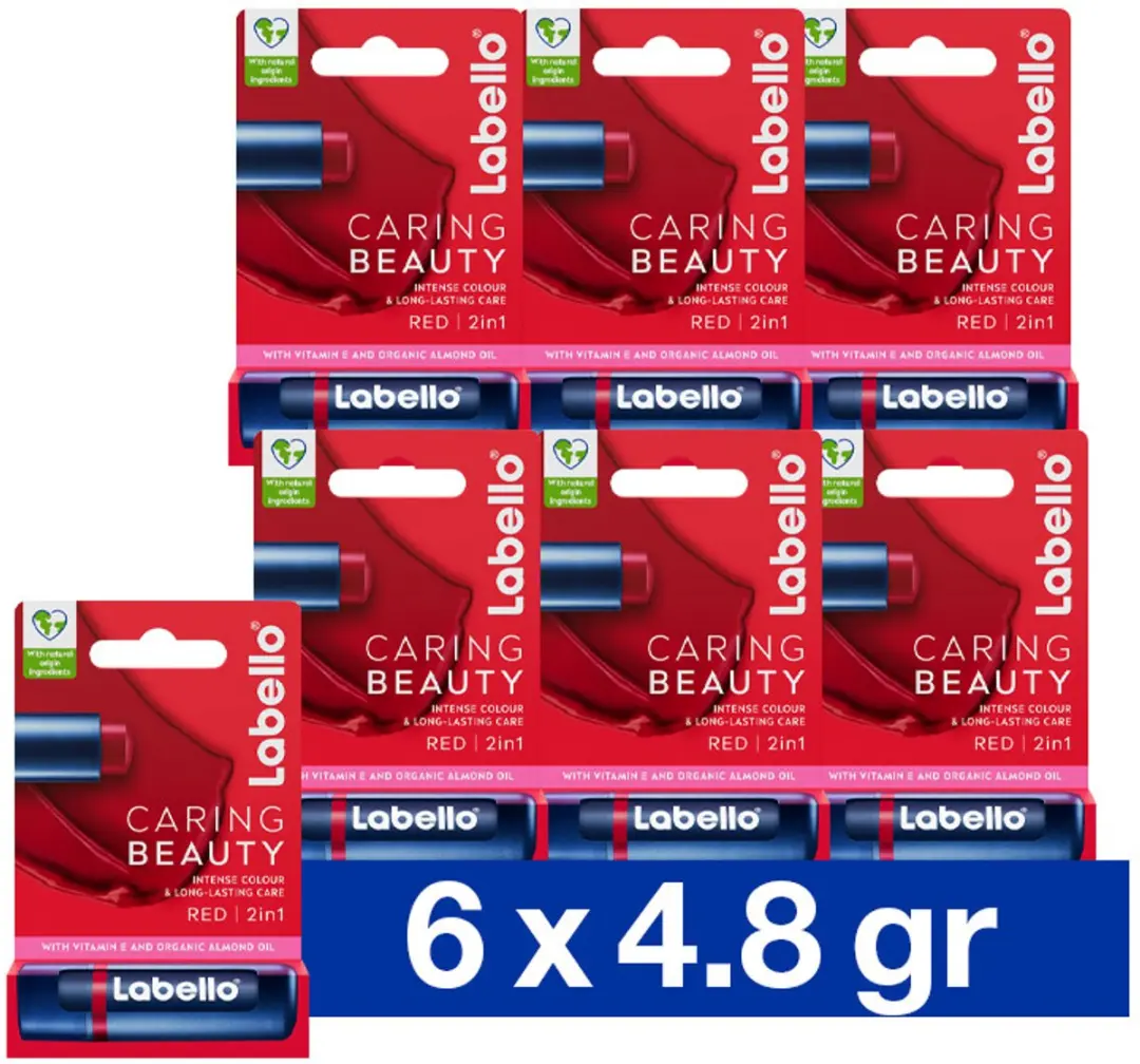 Labello Caring Beauty Lippenbalsem Red - 33ml (6x5.5ml)