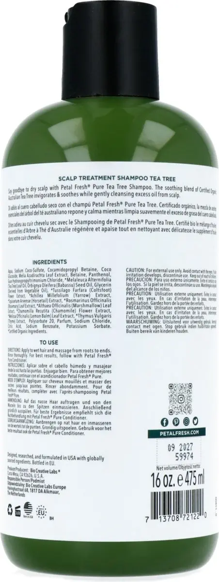 Petal Fresh Tea Tree Shampoo 475ml - afbeelding 6 van 6