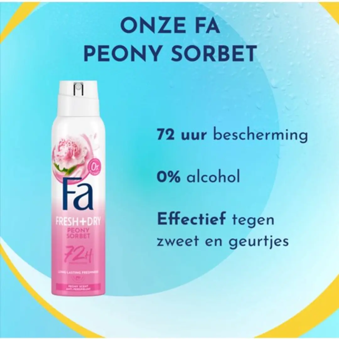 Fa Deodorant Zoete Geur Pioenrozen Frambozen 150ml
