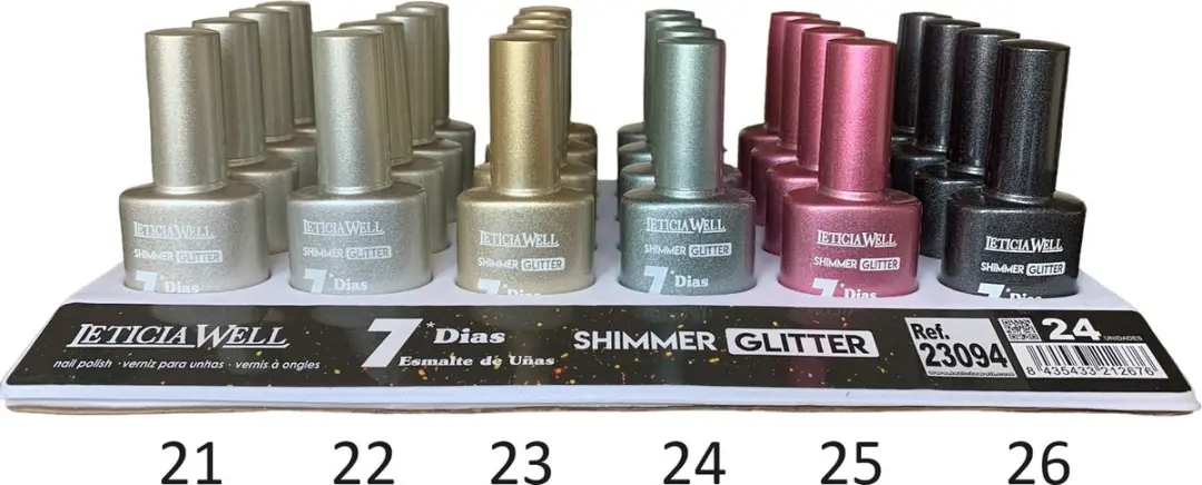 Leticia Well Nagellak Glitter Zilver 13ml - Kleurcode 22