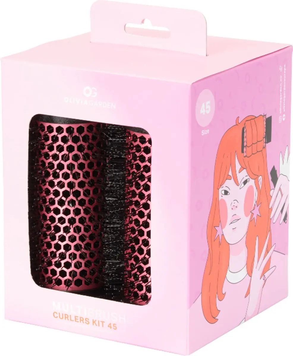 Olivia Garden Multibrush Curlers Kit 45mm - Roze