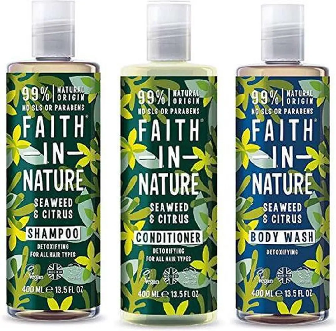 Faith In Nature Seaweed & Citrus Shampoo Conditioner Bodywash 3x400ml