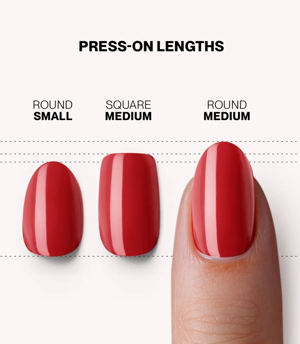 Pink Gellac Press On Nagels 109 Lipstick Red - 30 Stuks - M