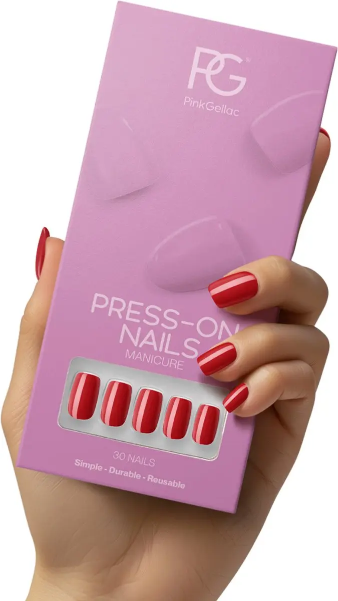Pink Gellac Press On Nagels 109 Lipstick Red
