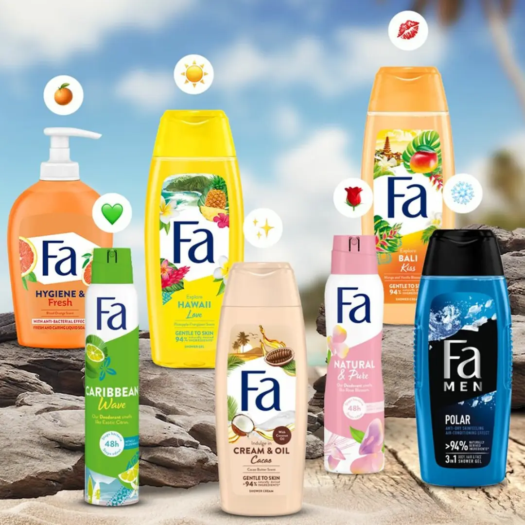Fa Deospray Natural & Pure Rose - 6x150ml