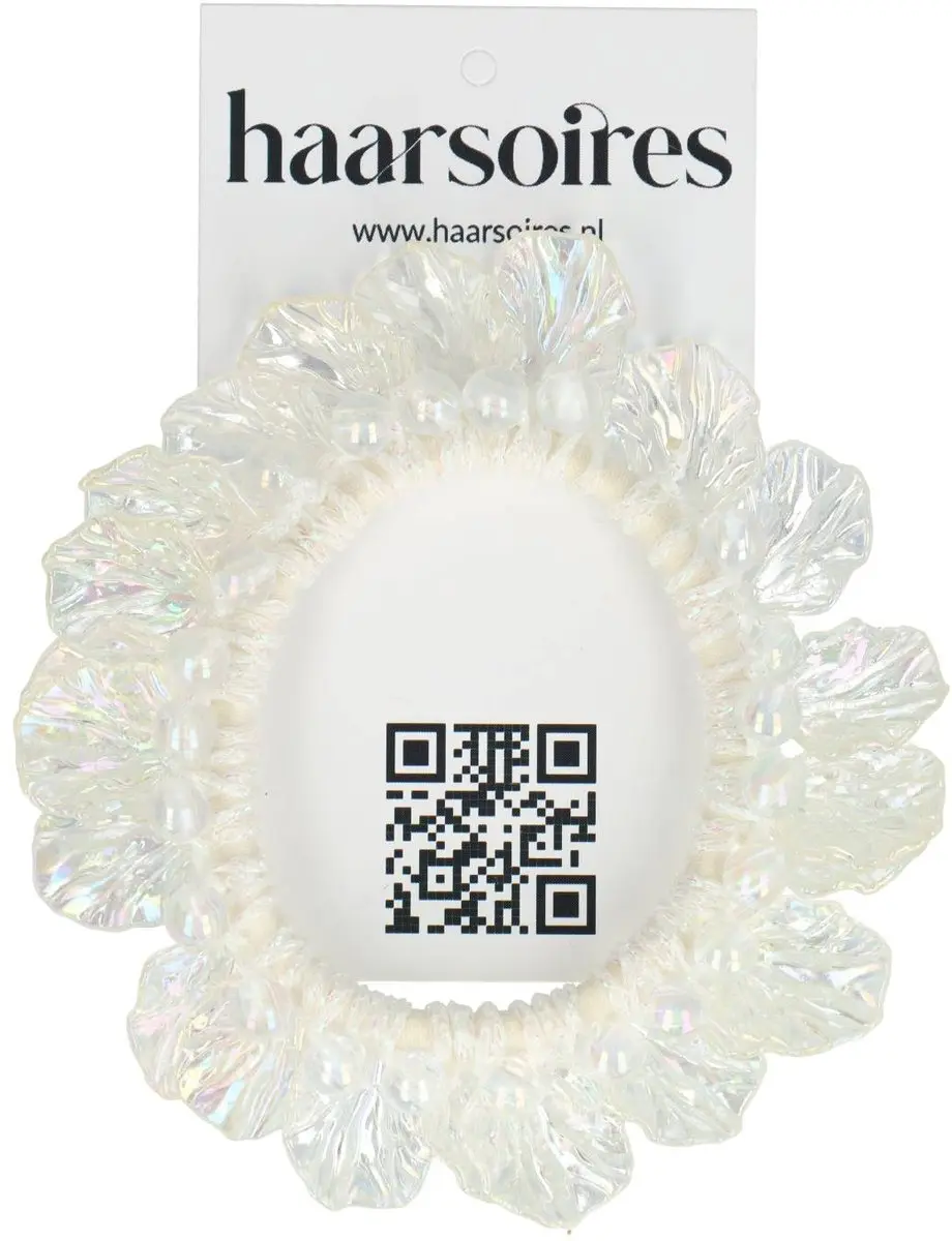 Haarsoires Haarelastiek Schelpenkralen Transparant Wit