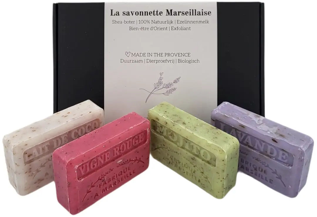 Savon de Marseille Lait de Coco, Mojito & Lavendel Scrub Zeepset