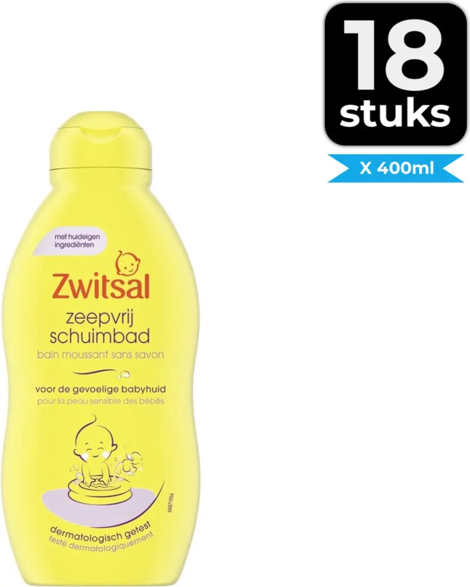 Zwitsal Schuimbad Zeepvrij 400ml - 18 Stuks