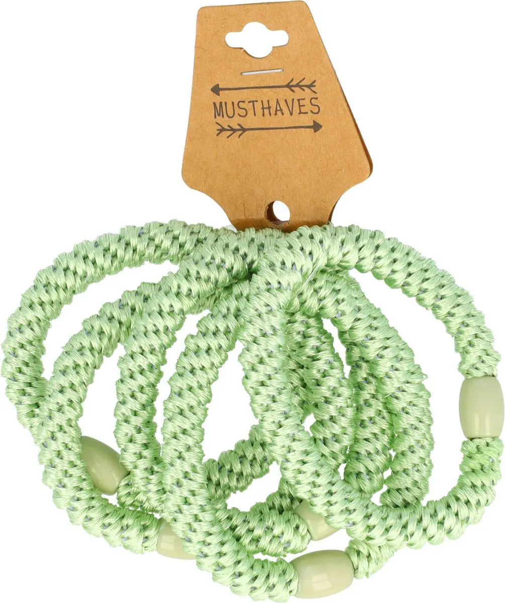 Haarsoires Haarelastieken Basic Lichtgroen - 5 Stuks