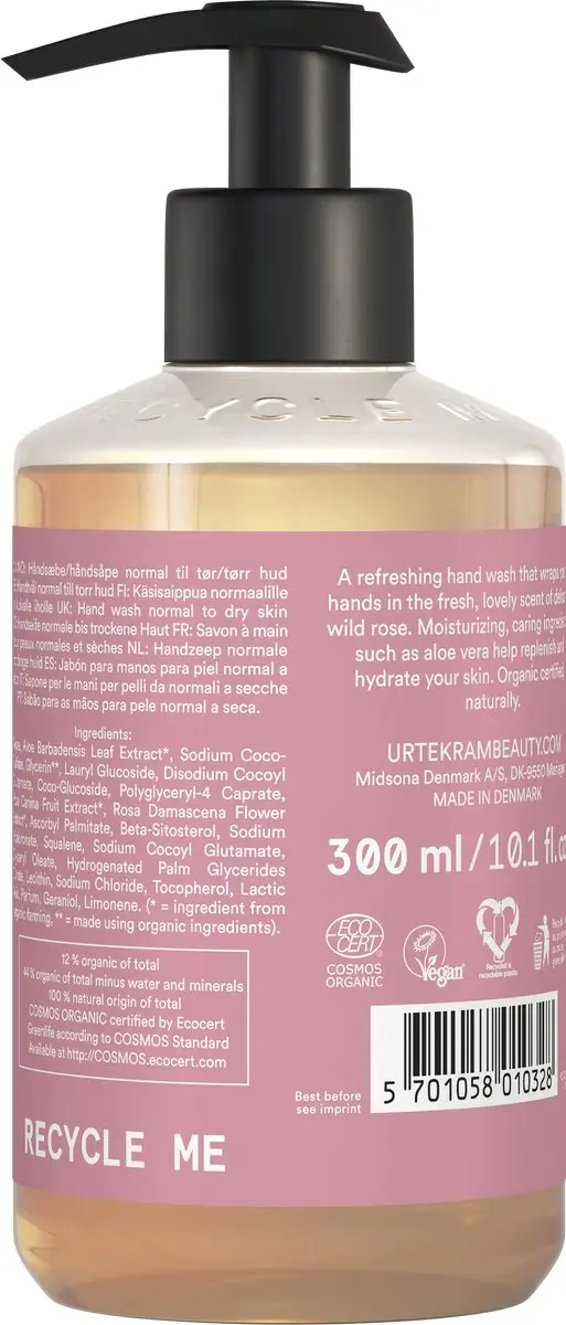 Urtekram Soft Wild Rose Vloeibare Handzeep 300ml