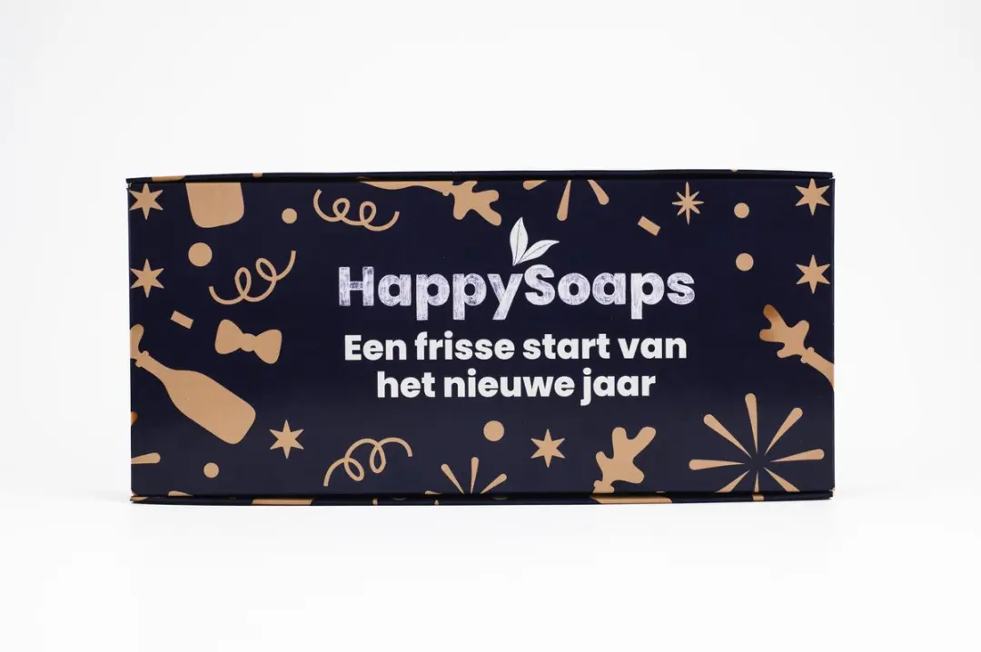 HappySoaps Nieuwjaarscadeau Giftbox Body Wash Bar + Reisblikje - 2 Stuks