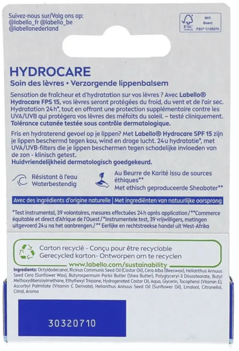 Labello Lippenbalsem Hydro Care - 1g