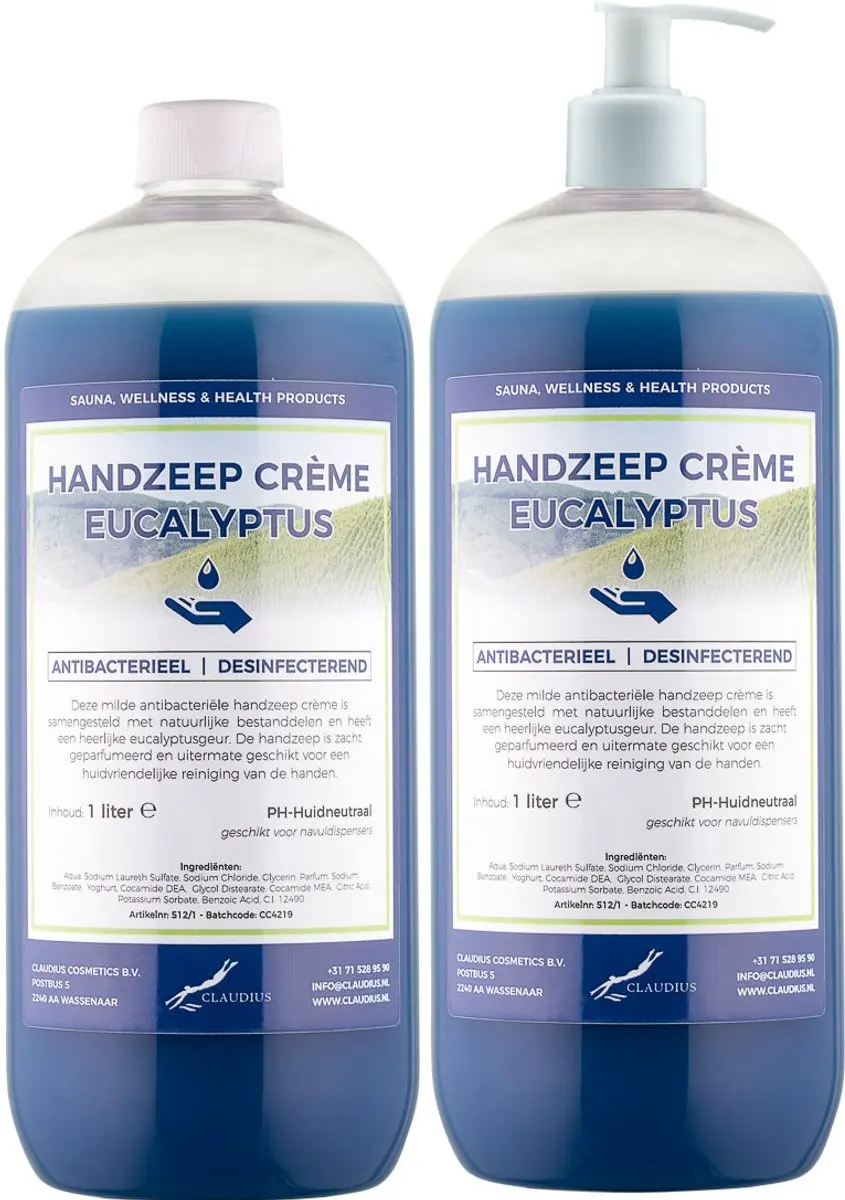 Splashbox Cosmetics Handzeep Crème Eucalyptus 1L