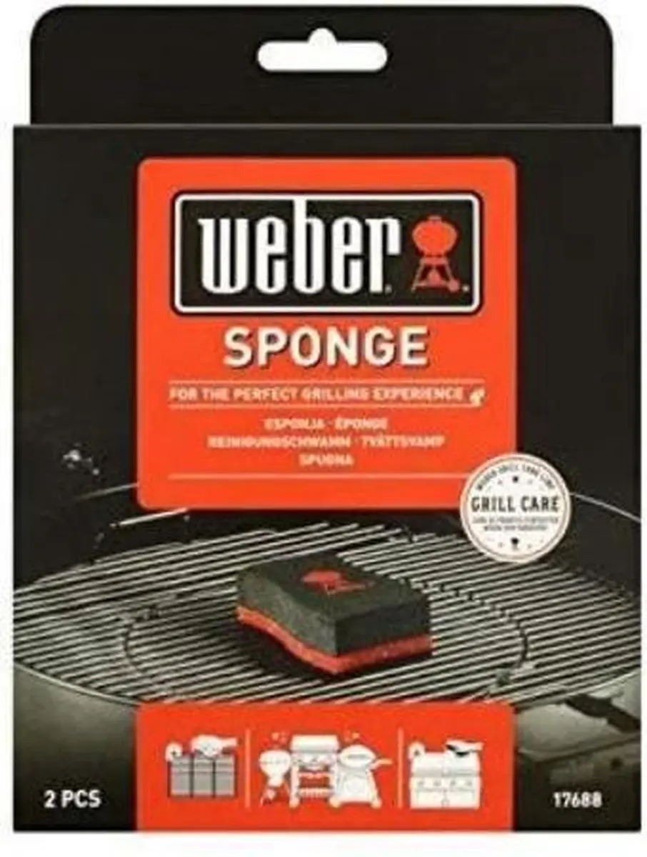 Weber Spons 17688 - 2 Stuks - Zwart/Rood