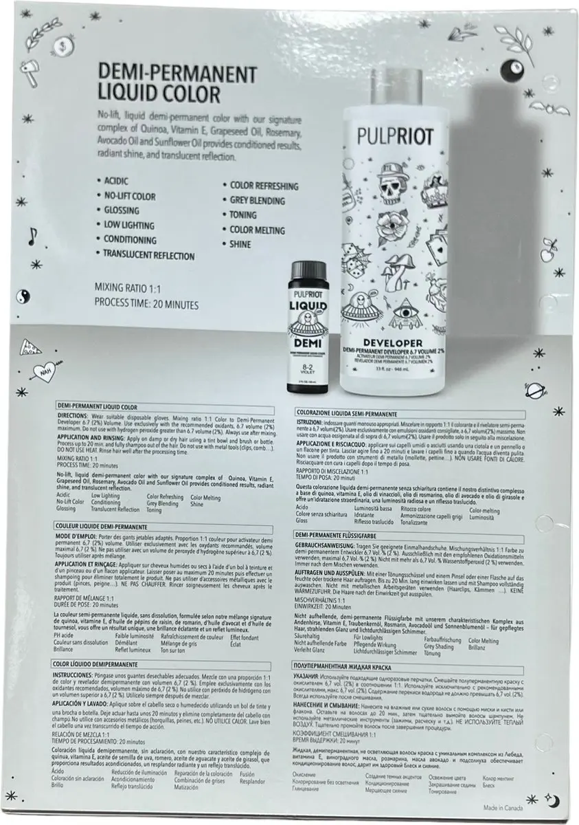 Pulp Riot Demi-Permanent Liquid Color Kleurenkaart 30 Kleuren