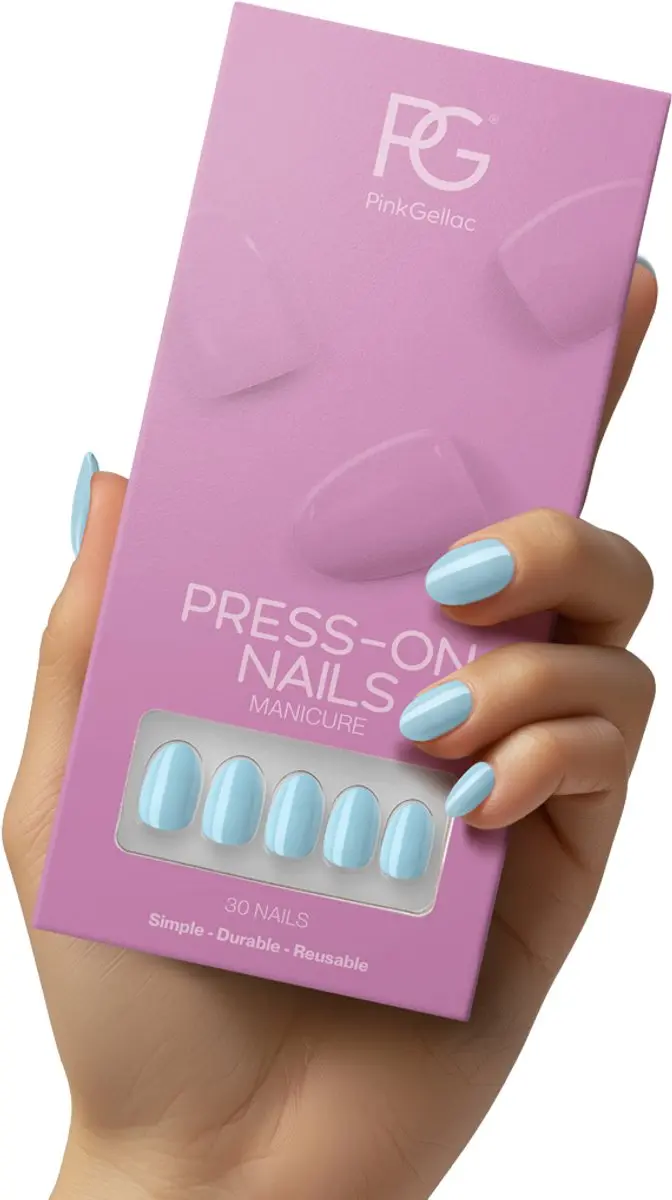 Pink Gellac Press On Nagels 266 Baby Blue