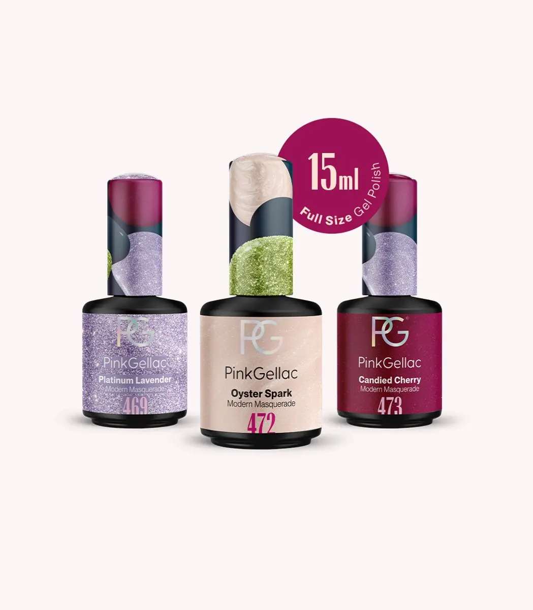 Pink Gellac Modern Masquerade Collectie Gellakset - 3x15ml - Glitter