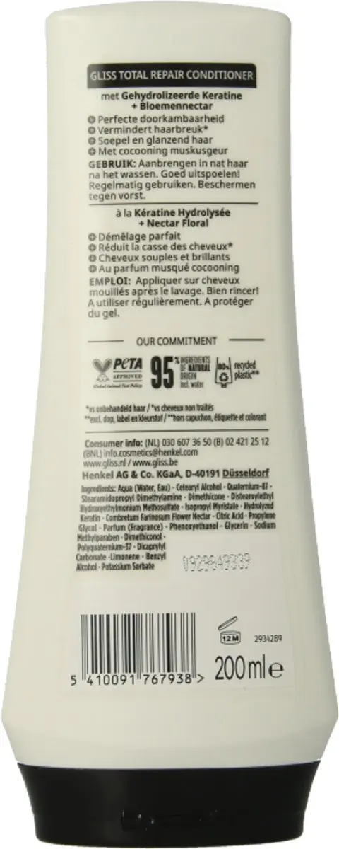 Gliss Conditioner Total Repair 200ml - 2 Stuks