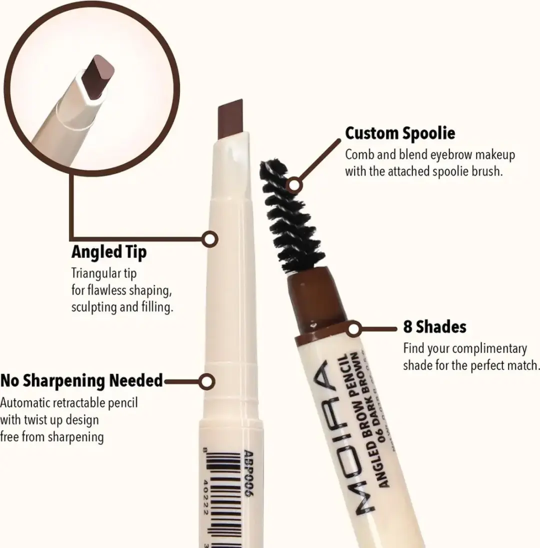 Moira Angled Brow Pencil 006 Dark Brown - 5g