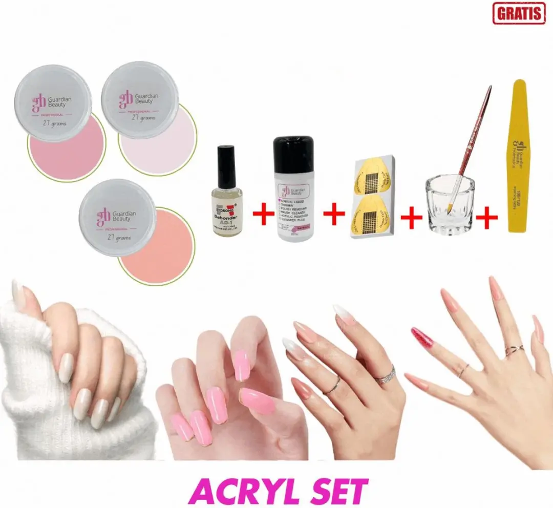 Guardian Beauty Acrylpoeder Set 3 Kleuren - 81ml - 9 Stuks