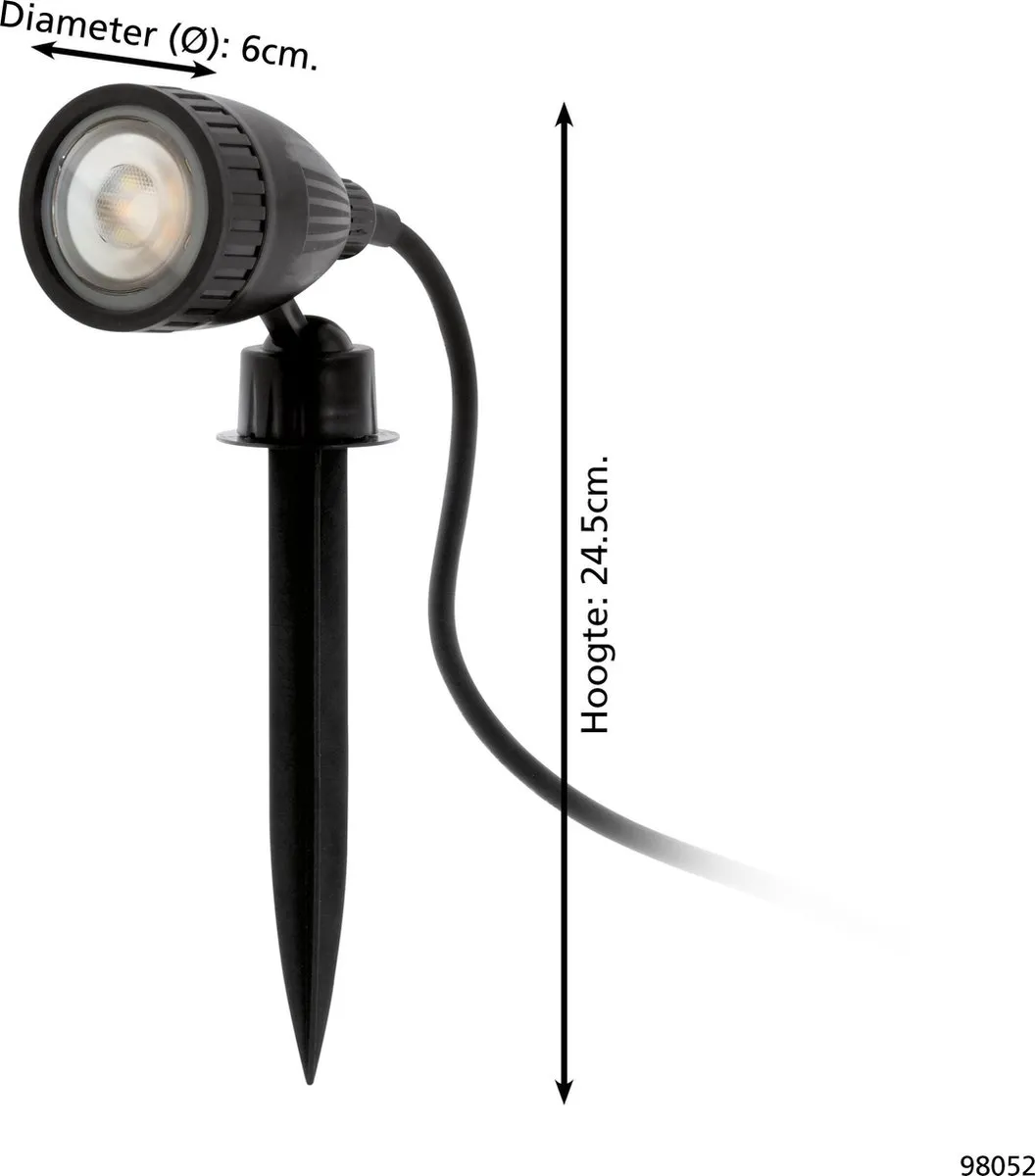 Eglo Connect Nema 1-C Smart Grondspie 5W RGB - Zwart