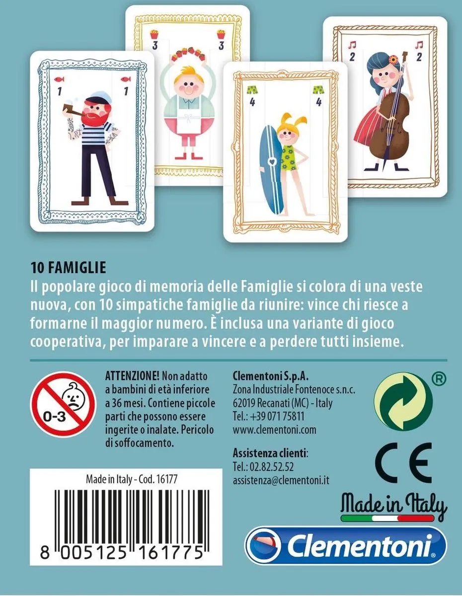 Clementoni 10 Famiglie 50 Kaarten - Italiaanse uitvoering
