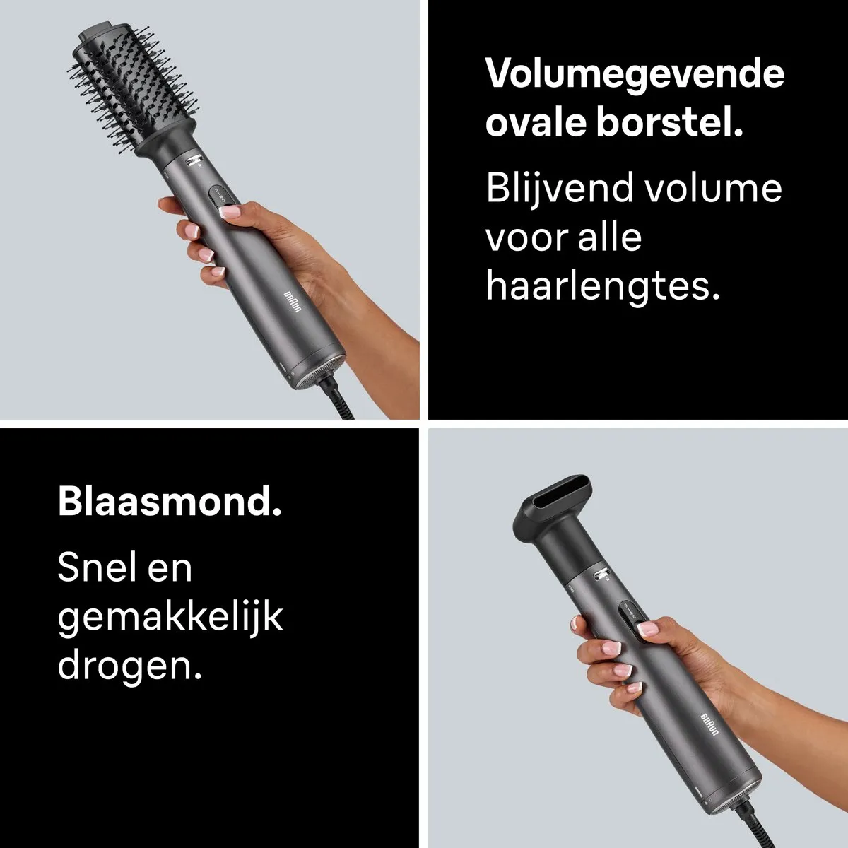 Braun AS2.26 BRAS226E Ovale Föhnborstel - 800W - Zwart