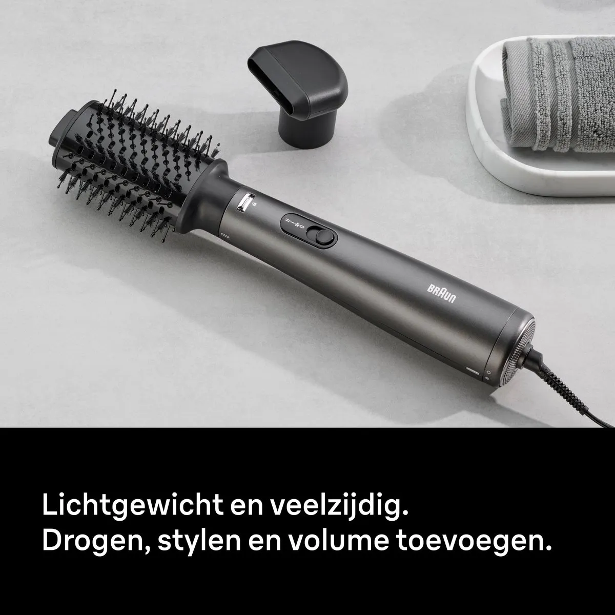 Braun AS2.26 BRAS226E Ovale Föhnborstel - 800W - Zwart