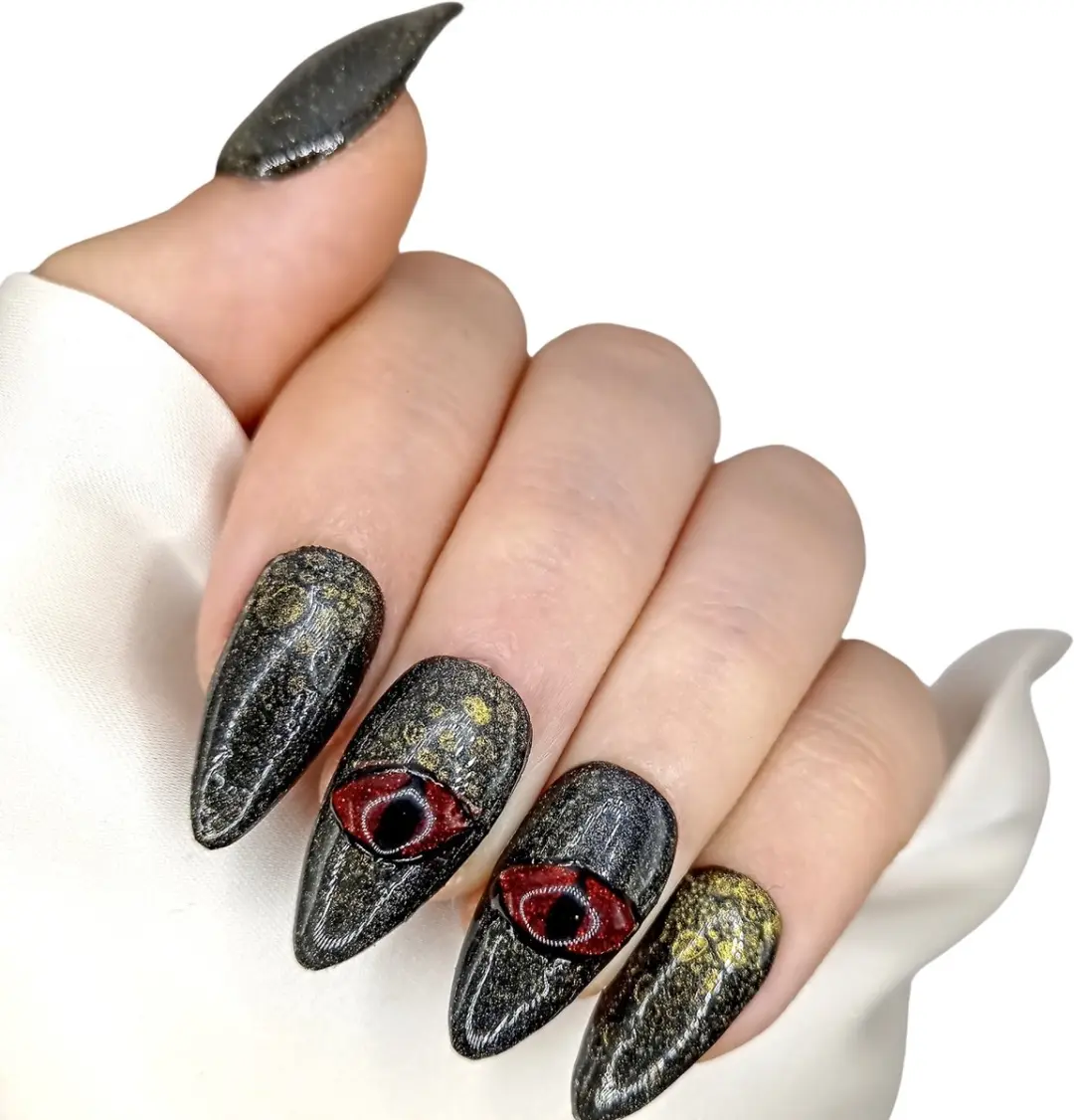 SD Press on Nails Dragoon Nagelset - 20 Stuks - Medium Stiletto - Dragon