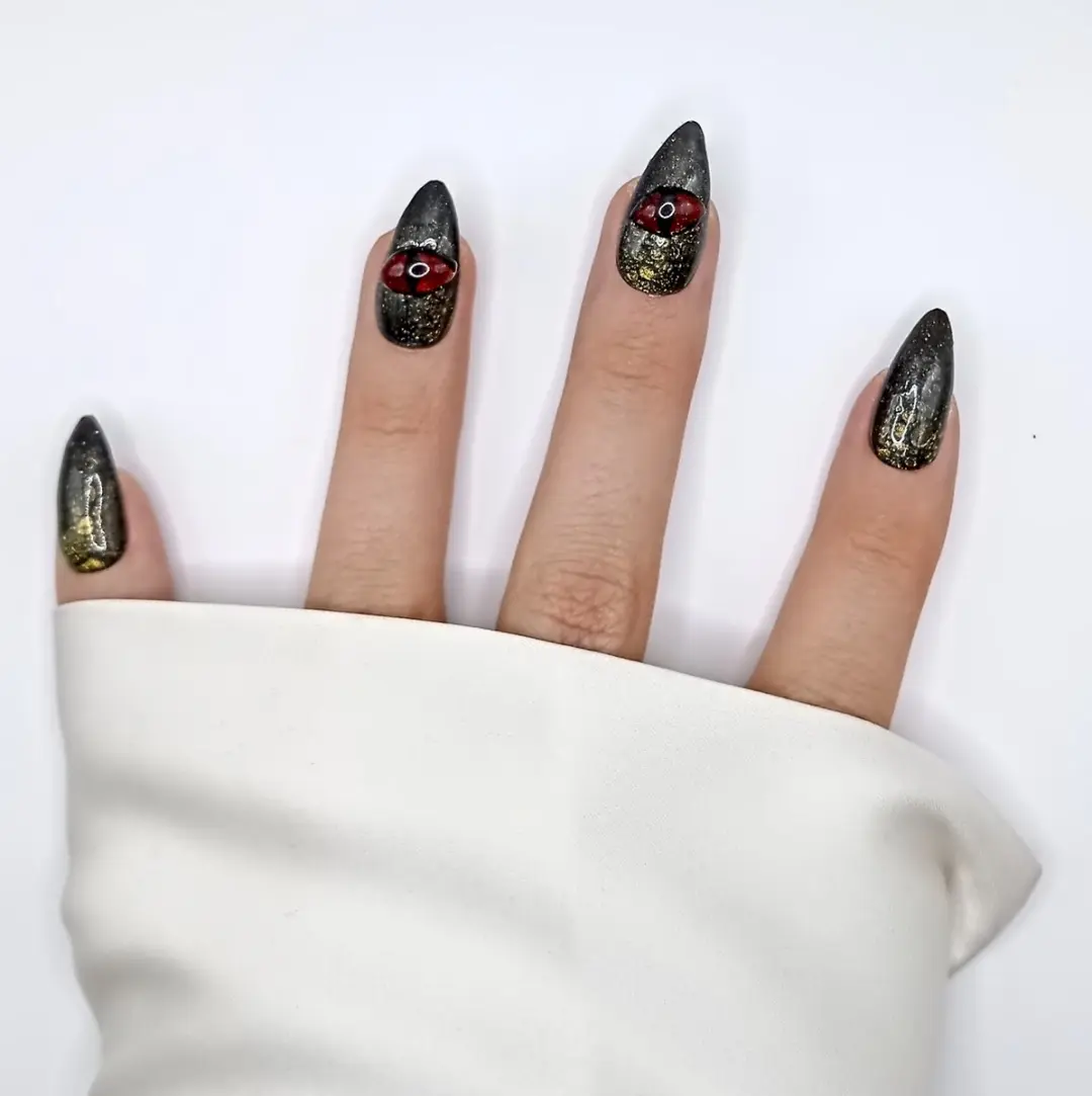 SD Press on Nails Dragoon Nagelset - 20 Stuks - Medium Stiletto - Dragon