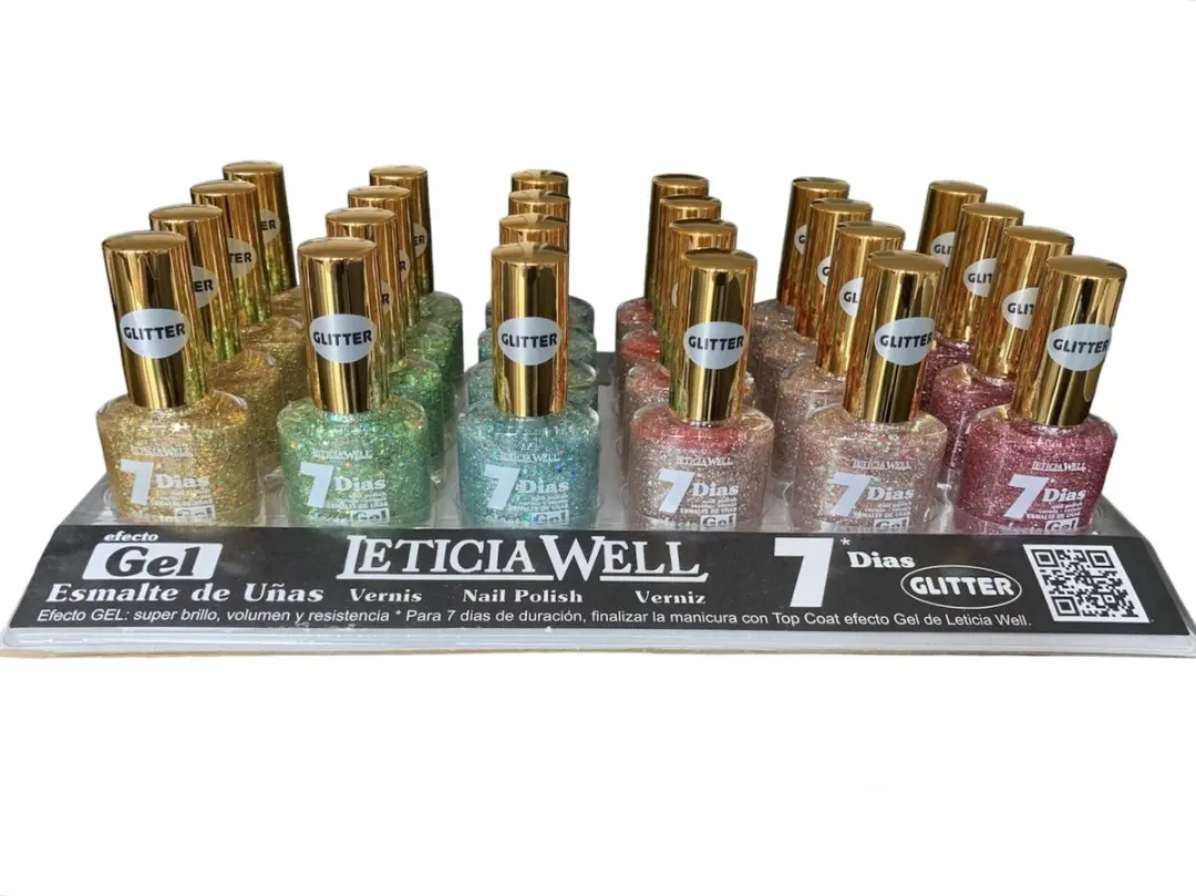 Leticia Well Nagellak 333 - Transparant Roze Glitters 13ml