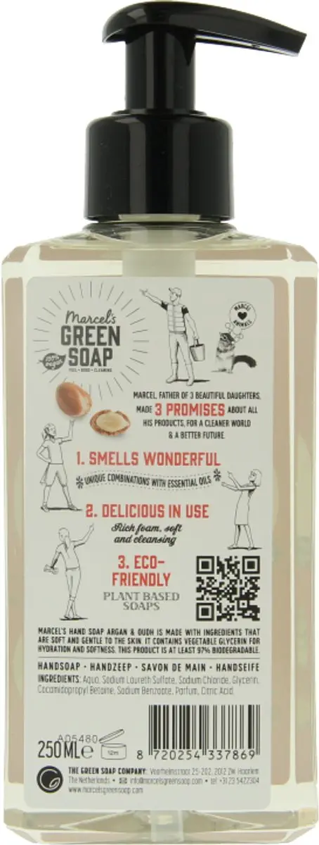 Marcel's Green Soap Handzeep Argan & Oudh 250ml