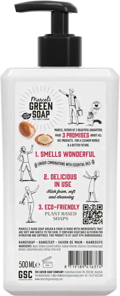 Marcel's Green Soap Handzeep Argan & Oudh 250ml